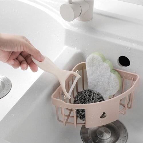 Houseeker Kitchen Corner Organizer Rack Bathroom Shower Storage Holder Sink Dish Drainer Sponge Basket