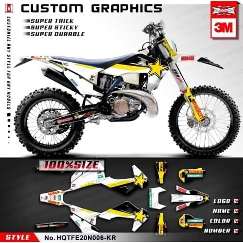 KUNGFU GRAPHICS Custom Sticker Dirt Bike Decal Kit Vinyl for Husqvarna TE 150i 250i 300i FE250 FE350 FE450 FE501 2020 2021