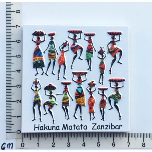 Zanzibar Tanzania)Fridge Magnet Creative Travel Commemorate Crafts 20D Ornaments Magnetism Resin Material Refrigerator Stickers