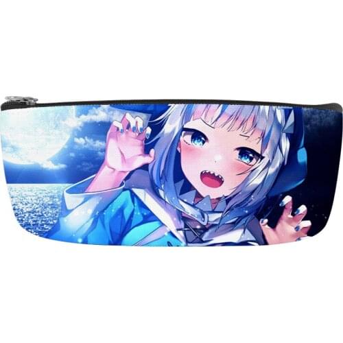 Gawr Gura Cute Shark 3D Merch Oxford cosmetic bag, multi-purpose cosmetic bag, travel toilet bag, pen coin bag with zipper