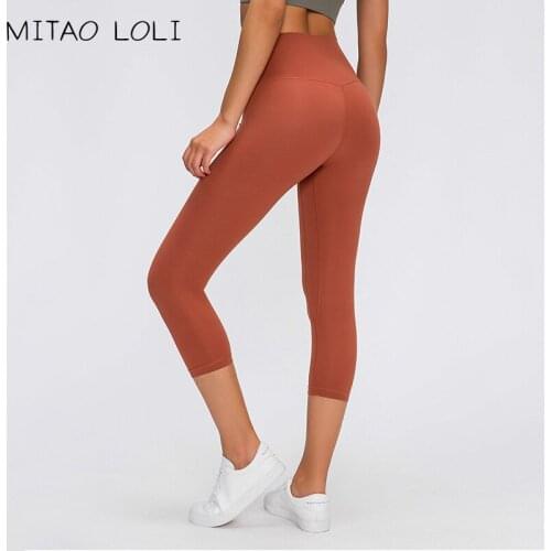 MITAO LOLI 2.0Versions Naked-Feels Running Sport Cropped Pants Women Breathable High Rise Yoga Fitness Athletic Capri Pants