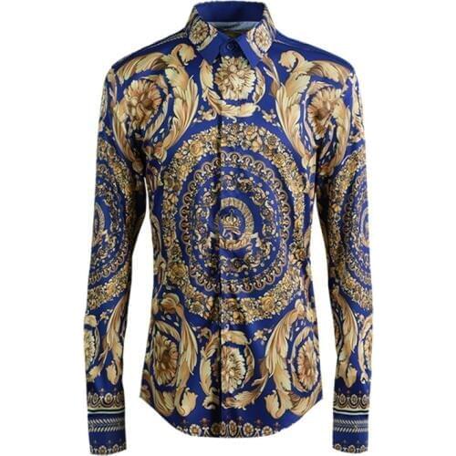 New arrivla autumn Men Fashion Male Classic Casual Shirts long Sleeve high quality mens Print Plus Size M L XL 2XL 3XL 4XL