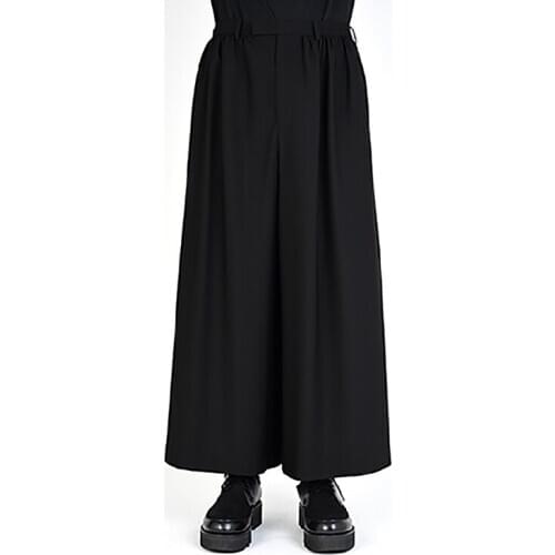 Mens casual pants wide leg pants skirt pants simple classic dark