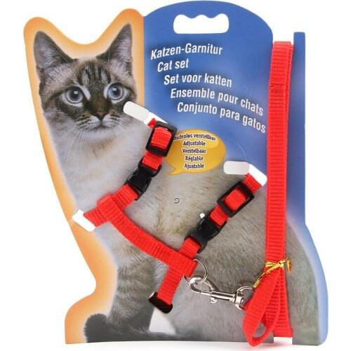 Pet Chest Strap Adjustable Nylon Harness And Leash Set Small Cat Dog Walking Firm Durable Safety Rope Kitten Cat Accessories
