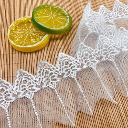 New Product white Polyester Lace Mesh Embroidery High-end Clothing Accessories Dress lace trim DIY Accessories WB33