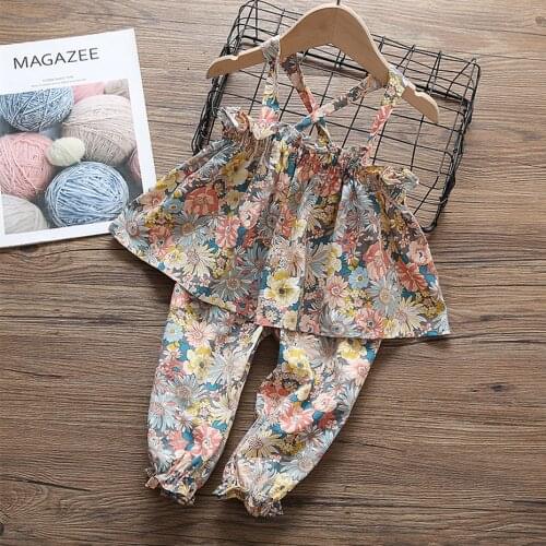 Toddler Girls Clothing Floral Dress + Pants Clothes For Girls Casual Style Girl Clothing Summer Childrens Clothing