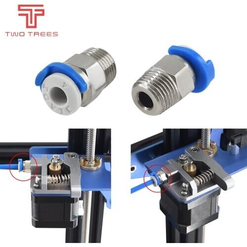 Pneumatic Fittings Connector Straight Air 3D Printer Parts Copper For V6 MK8 CR10 Extruder PC4-01 Perforated Pneumatic Connector