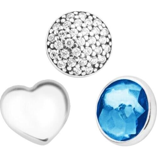 3PCS/Lot December Love Petites Charms Small Decorative Charm Beads Suitable DIY Box Floating Locket Necklace 925 Silver Jewelry