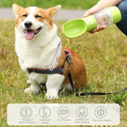 Portable Pet Dog Water Bottle Food Container For Small Large Dogs Travel Drinking Bowl Outdoor Pet Water Dispenser Feeder