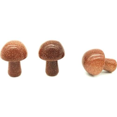 Drop Shipping 1/2Pcs Lovely Natural Golden Sand Stone Mushroom Shaped Polished Stone Decor Healing Natural Stones and Crystals