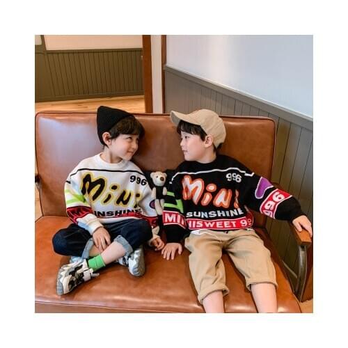 Boys Pullovers Base Sweater Childrens Knitwear Baby Clothes Big Kids Korean 2021 New Boys and Girls Casual Cardigan Outwear