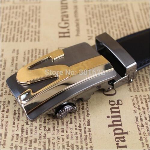 Free shipping fashion Classic Genuine leather Men Belt Adjustable size Automatic buckle belt Leather belts for men
