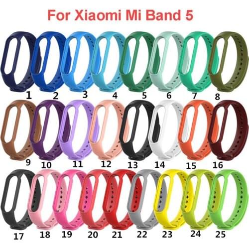For xiaomi mi band 5 miband 5 strap Silicone Soft TPU smart Wristband replacement sport straps for xiomi mi band 5 bracelets