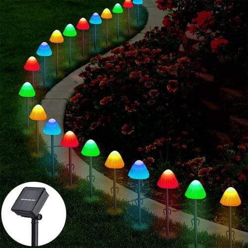 30/20/10leds Outdoor Solar Mushroom Lights String Garden Lawm Night Lamp for Christmas Wedding Yard Patio Pathway Fairy Decor