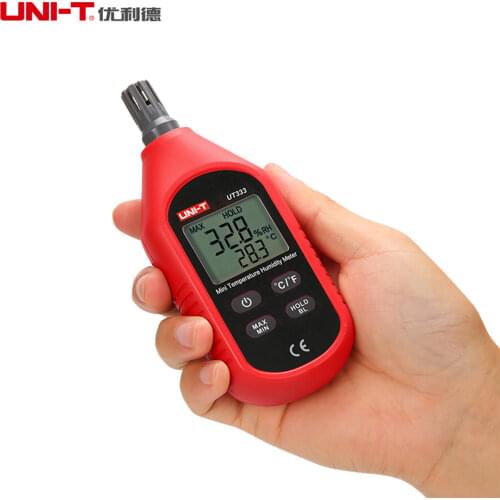 UNI-T Mini Temperature Humidity Meter Indoor Outdoor Hygrometer Overload Indication Unit Conversion LCD Digital hygromet UT333