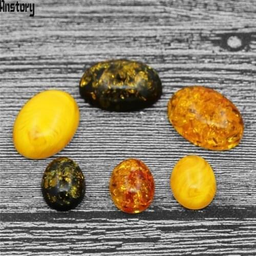 10pcs Lot Simulated Ambers Beeswax 13X18mm 18X25mm Cabochon Bead DIY Jewelry Making B002