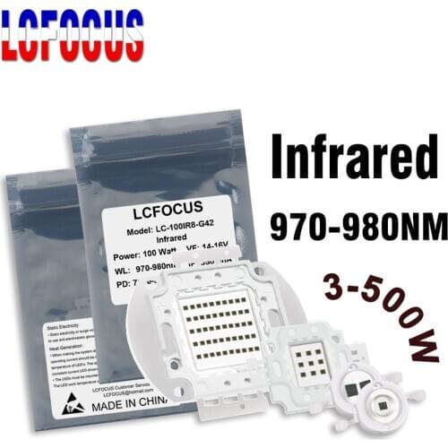 High Power LED Chip IR 980nm 3W 5W 10W 20W 30W 50W 100W 300W 500W Infrared Emitter COB 3 5 10 20 30 50 100 W Watt Light Beads