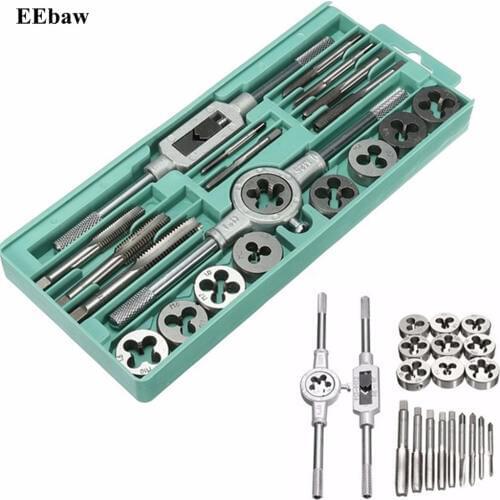 1/16-1/2 Inch NC Screw Thread Plugs Taps Hand Screw Taps Alloy Steel Tap & Die Set with Small Tap Twisted Hand Tool