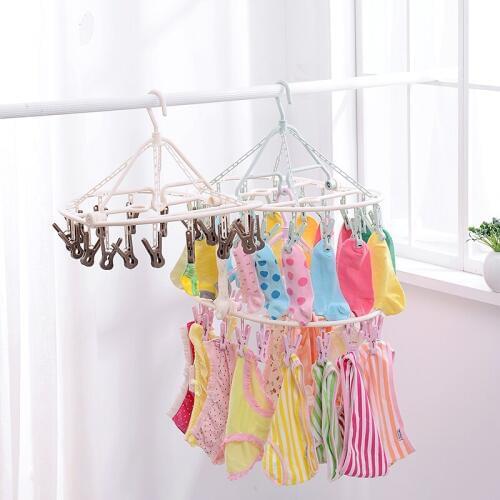 1pcs 18clips Baby hangers racks socks rack frame socks plastic clip underwear rack child airedales socks rack