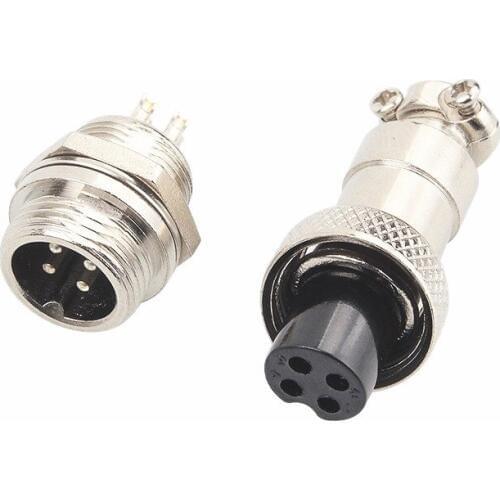 10pcs/lot GX12 12MM 4PIN Male and Female Cable Connector Aviation Plug Socket