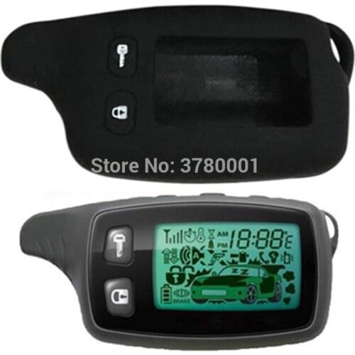 10PCS TW-9010 LCD Remote Control +Silicone Case For 10 PCS 433.92Mhz Tomahawk TW9010 2 way car alarm Russia Tomahawk TW 9010 Key