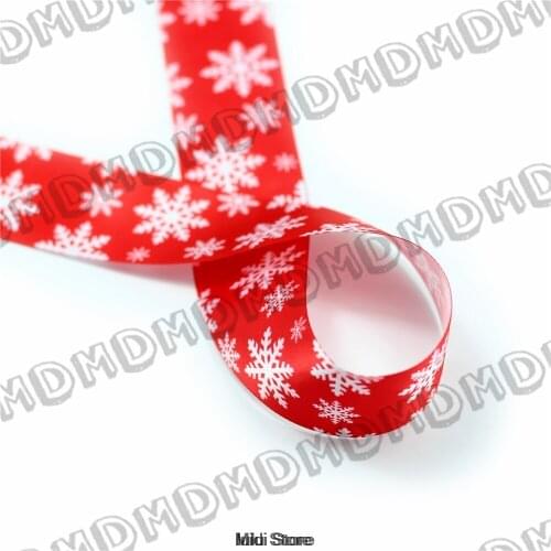 100 Yards 9mm-75mm Size Satin Ribbon Printed Snowflake DIY Handmade Gift Wrapping, Packing Webbing HT01-PG022-00842