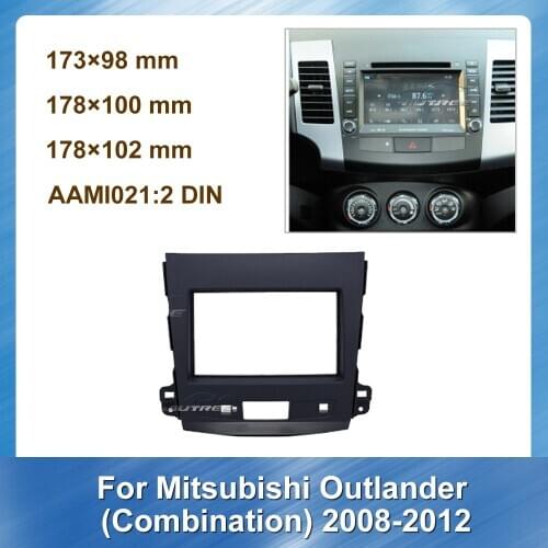 2 Din Car Radio Fascia Audio Frame For Mitsubishi Outlander Combination 2008-2012 Car Fascia Audio Fitting Adaptor Fascia Panel