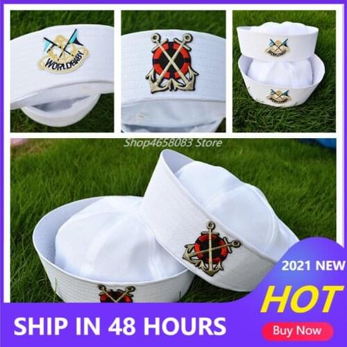 2019 Men and Women Seaman Captain Sailor Hat Cap Big Arrow Sailor Navy Cap Performance Military Hatsfor Adult and Kid