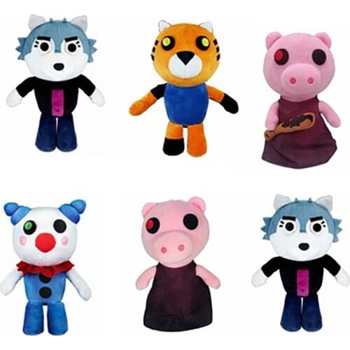 25cm New Robloxed World Adventure Piggy Clown Plush Toys PP Cotton Game Cartoon Dolls Animal Plushes for Birthday Christmas Gift