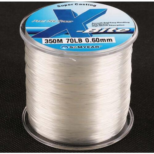 3pcs/lot 350m 70lb 0.6mm Nylon Fishing Line Rope Clear White Jip Carp Fish Line Wire Material from Japan Monofilament Line