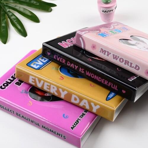 4/6 Inches Cartoon Album Holds PVC Hollow Love Heart Photo Pockets Holds Plug-in Business Name Card Bag Instax Photo Albums