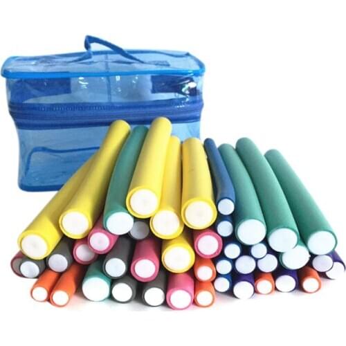 42Pcs Flexible Curling Rods Magic Curler Rod Twist-flex Hair Roller 7 Sizes Foam Reusable Non Heating Safe Styling Tool 667D