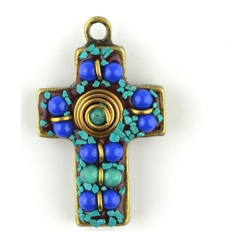 5pcs/lot Ethnic Nepal Style Bronze Tibetan Cross Charms Pendant for DIY Handmade Earring Necklace Bracelet Jewelry Making
