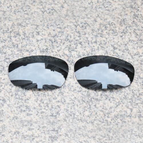 E.O.S Polarized Enhanced Replacement Lenses for Oakley Split Jacket Sunglasses - Black Chrome Polarized Mirror