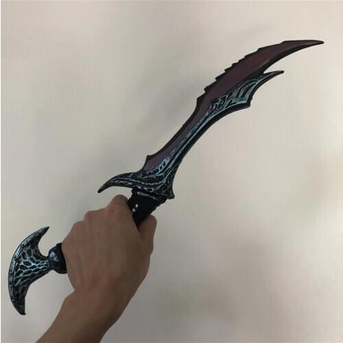 Movie Game 1:1 Orc Anti Mage Scythe of Vyse Elf Weapon Figure Model Halloween Cosplay Prop PU Weapon Kids Role 50cm