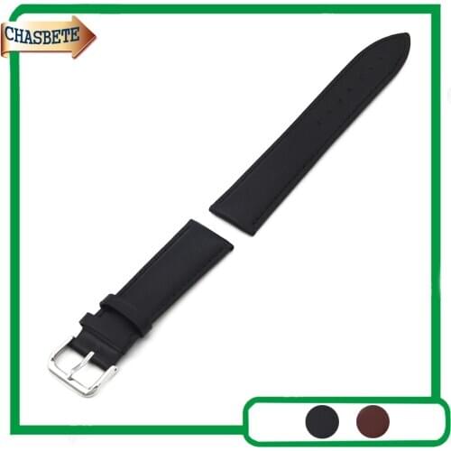 Leather Watch Band for Ticwatch 1 2 42mm 46mm Watchband 20mm 22mm Men Women Belt Wrist Strap Loop Bracelet Black Brown + Pin
