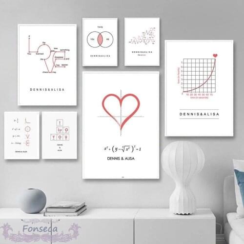 Customized Couple Lovers Name Canvas Painting Sweet Black and White Function Letter Print Wedding Anniversary Poster Home Decor