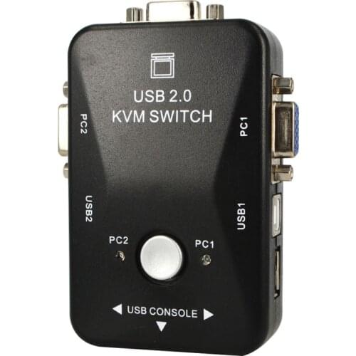 VGA Switch With Two USB Interface For PC Monitor Keyboard Mouse (2 ports) Maximum Compatibility Simultaneous Computer Sharing