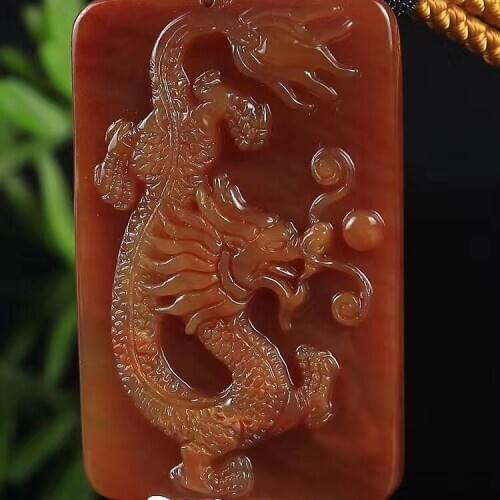 Natural yellow jade pendant Hand-Carved dragon jade Pendants jade necklace jade jewelry necklace for men women