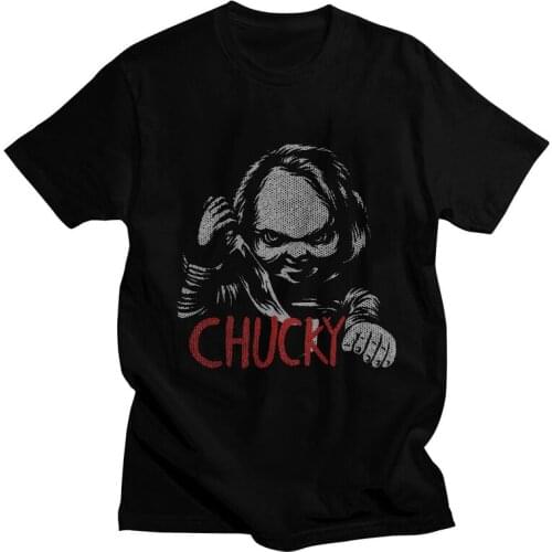 Fashion Killer Chucky T Shirt Men Cotton Printing T-shirt Fashion Tshirt Short Sleeve Childs Play Film Horror Movie Tees Tops