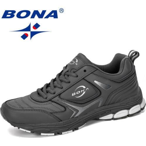 BONA 2019 New Designer Men Sneakers Shoes Male Outdoor Cow Split Running Shoes Trendy Trainers Masculino Shoes Man Jogging Shoes