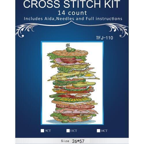 ONEROOM Embroidery Counted Cross Stitch Kits Needlework - Crafts 14 ct DMC Color DIY Arts Handmade Decor - Food