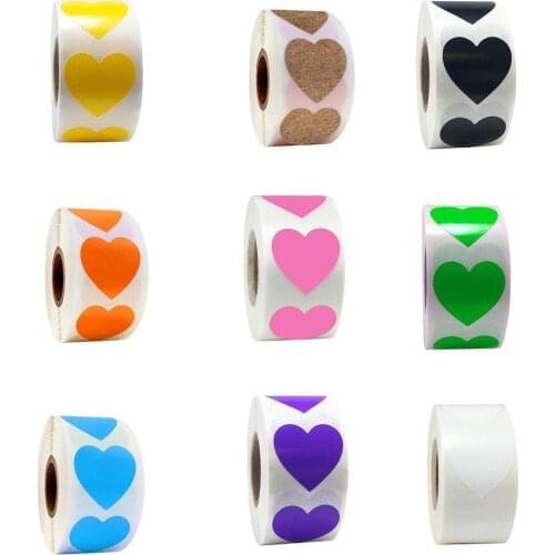 Heart Red Stickers Seal Labels 500pcs/Roll Labels Stickers Scrapbooking For Package And Wedding Decoration Stationery Sticker