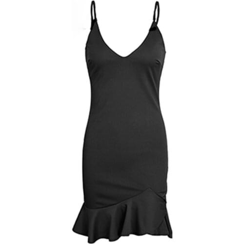 V-Neck Bodycon Spaghtti Sleeveless Mini Backless Dresses Woman Clubwear Party Elegant Pencil Slip Sloid Short Sheath Dress