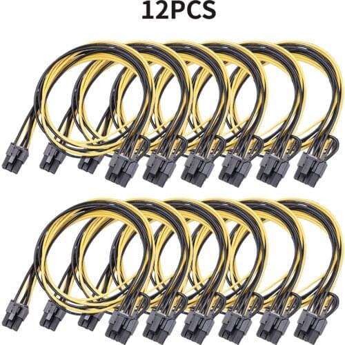 PCIe 6pin to 8pin(6+2) Male to Male PCI-E Power Cable for GPU Power Supply Breakout Board Adapter for Ethereum Mining