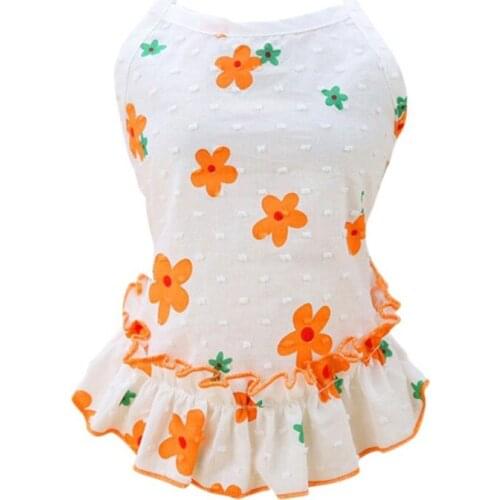2 Colors Floral Dog Dress Summer Pet Clothes Puppy Vest Skirt Princess Style Dog T Shirt Wedding Dresses Clothing Pet Costumes