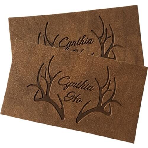Custom Print Logo Leather Labels For Clothing Name Leather Garment Tags For Bag Clothes Name Microfiber Leather Tags For Pack