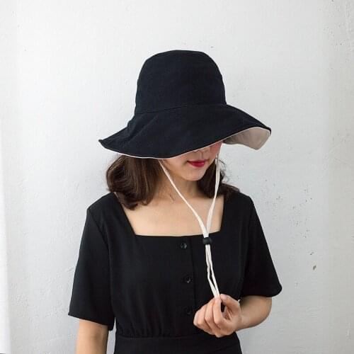 Double-sided Fisherman Hat, Japanese Big Brim, Spring and Summer Wild Sunscreen Hat, Korean Version of Net Red Ins Sun Hat