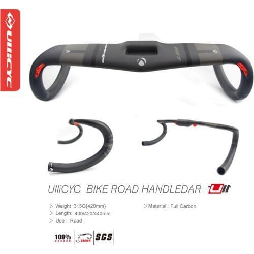 ULLICYC Carbon Fibre Bicycle Handlebar Road UD Full Carbon Bike Handlebar Road Bike Parts 31.8*400/420/440mm Free Ship WB672