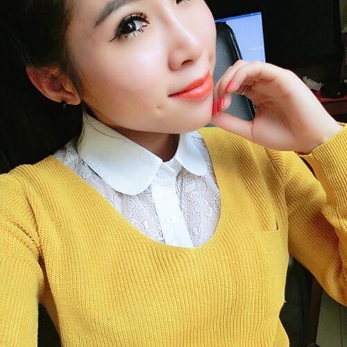 Bead False collar women Detachable Shirt Sweat Clothes Accessories False Korean Elegant diamond crystal pearl Cotton Shirt lapel